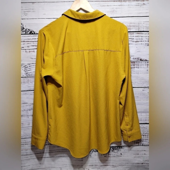 Eden Ruth Gold Toned Button Down Dressy Top size Large - Picture 4 of 5